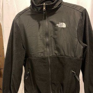 The North Face TNF Fleece Jacket Coat Black  Nice Condition Girls Large